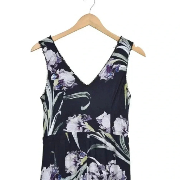 Club Monaco Floral Sohrab  Jumpsuit Blue Purple Size 4 - Picture 3 of 10